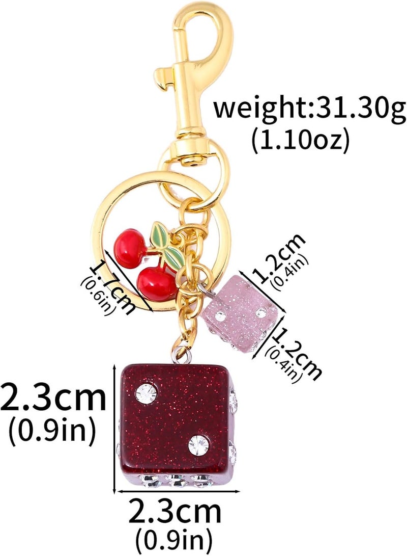 SORGERLY 8 Ball Dice Charm Keychain - Cute Bag Purse Handbag Accessories - Y2K Aesthetic Key Chain for Women Men - Image 5